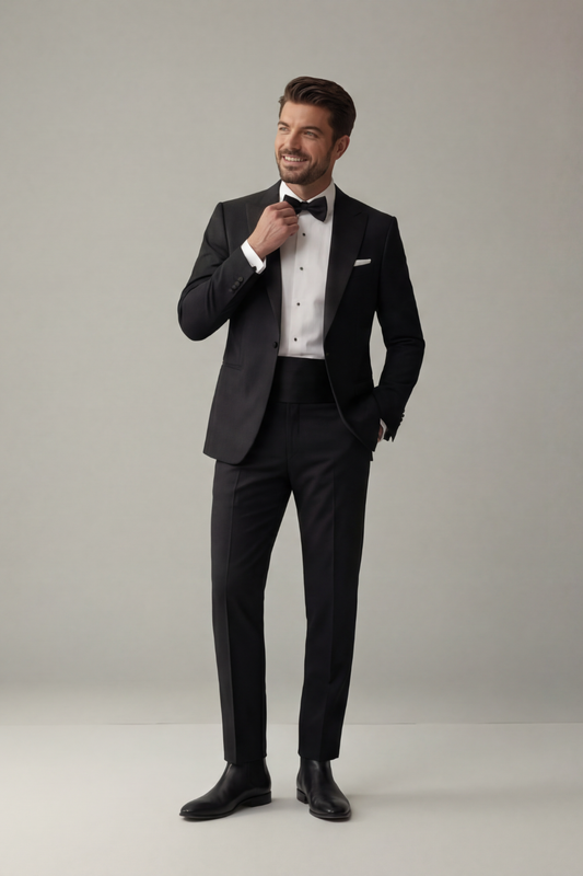 Classic Black Tuxedo Suit for Men – Premium Formal Wedding & Evening Wear