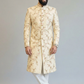 Sherwani with embroided floral veins