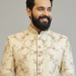 Sherwani with embroided floral veins