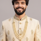 Pure Raw silk sherwani with traditional butta design
