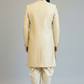 Geometric Floral Sherwani In pure raw silk