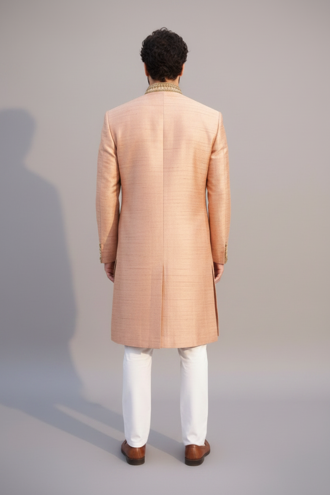 Premium Blush Pink Wedding Sherwani for Men with Embroidery