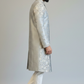 Light grey heavy maggam work sherwani