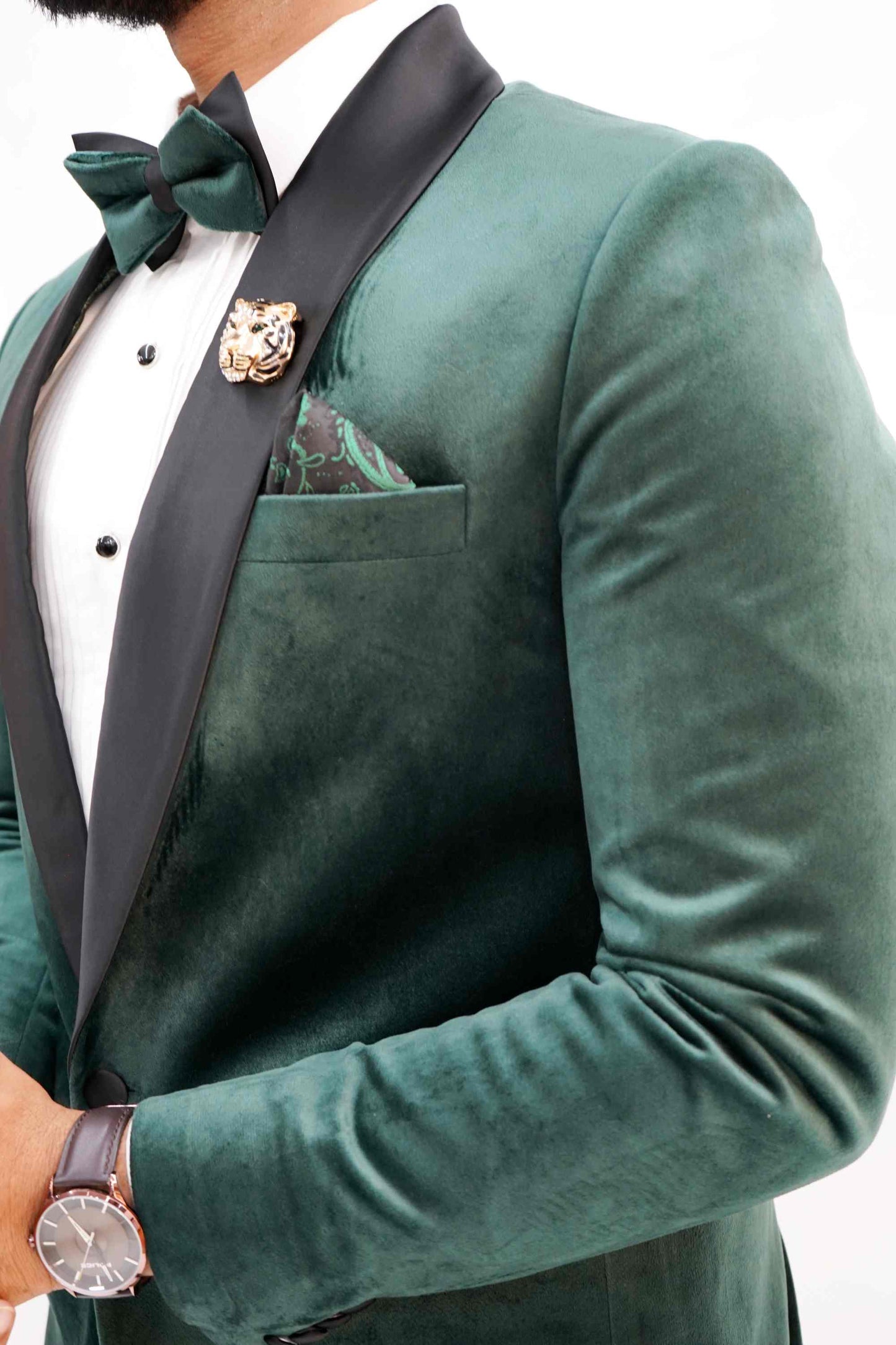 Bottle Green Suede Classic Tuxedo