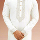 Off White Semi-Pattu Kurta with Zari Embroidery