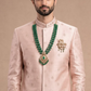 Blush Pink Silk Embroidered Sherwani Set