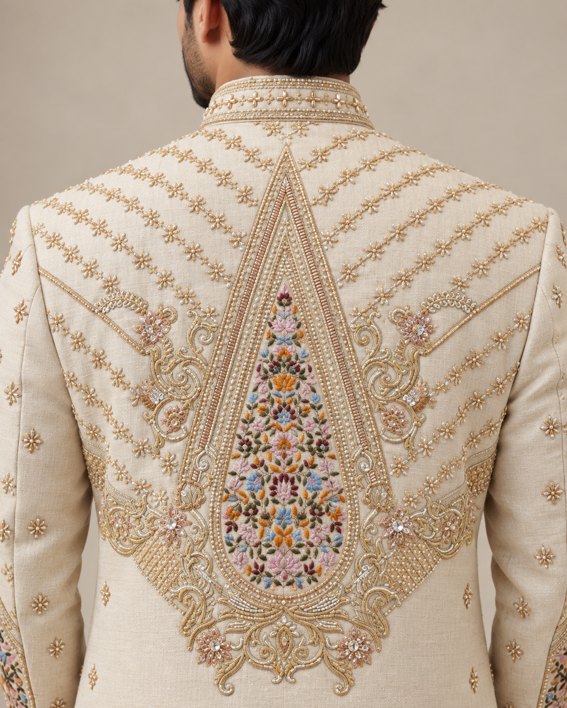 heavenly pink Heritage Embroidered- Radha Krishna Sherwani