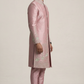 Mauve Raw Silk Sherwani with Silver Architectural Embroidery & Churidar