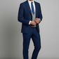 Men’s Royal Blue Three Piece Suit – Slim Fit Formal Wedding & Business Suit with Grey Waistcoat