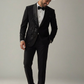 Men’s Black Designer Tuxedo Suit with Sequin Embellishment – Slim Fit Party & Wedding Wear