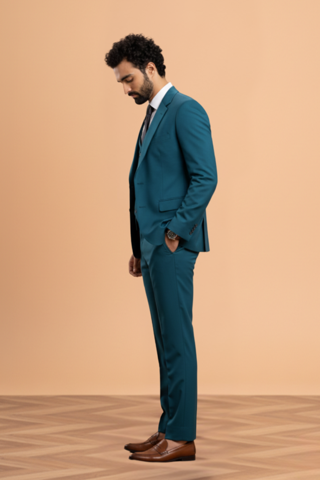 Teal Blue 3 Piece Suit – Signature Groom Look | Groom2B