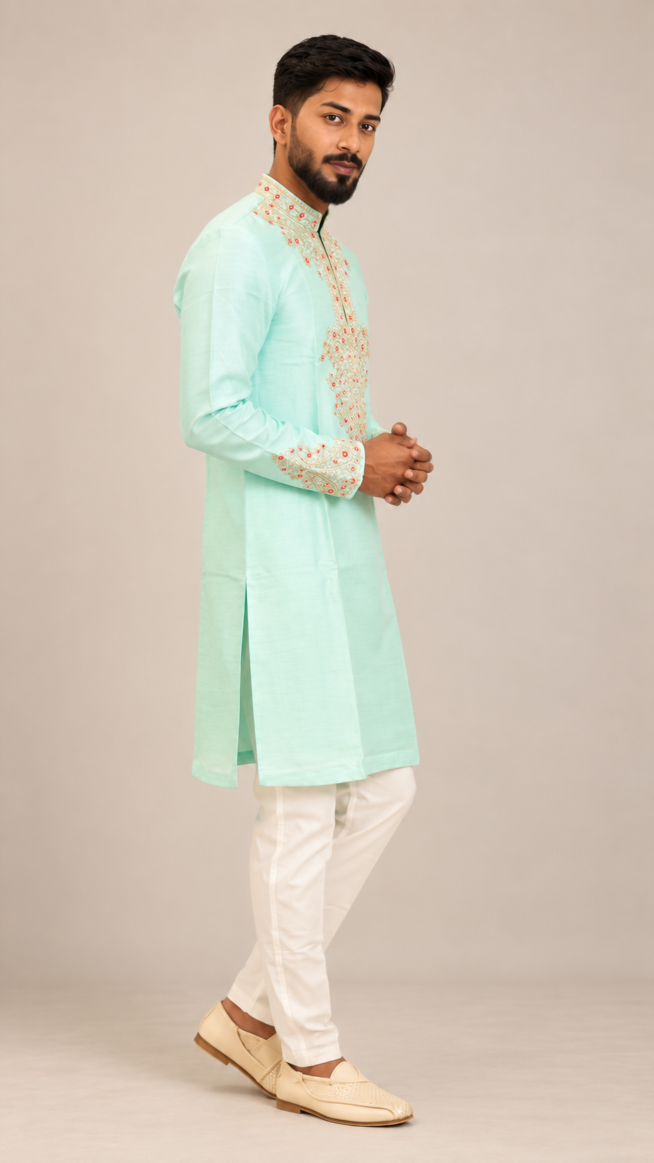 Turquoise Tide – Designer Kurta & Ponam Pant Set