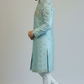 Men’s Powder Blue Self-Textured Embroidered Sherwani – Premium Wedding Wear