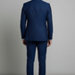 Men’s Royal Blue Three Piece Suit – Slim Fit Formal Wedding & Business Suit with Grey Waistcoat