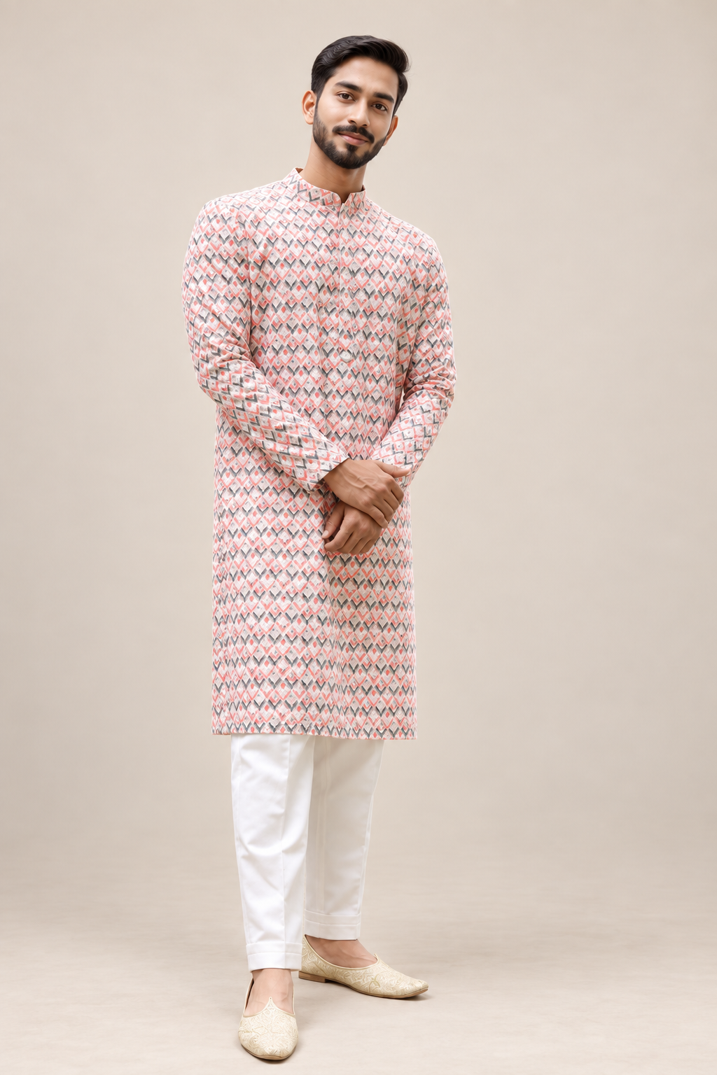 Men’s Printed Designer Kurta – Premium Ethnic Wear for Festive & Wedding Occasions