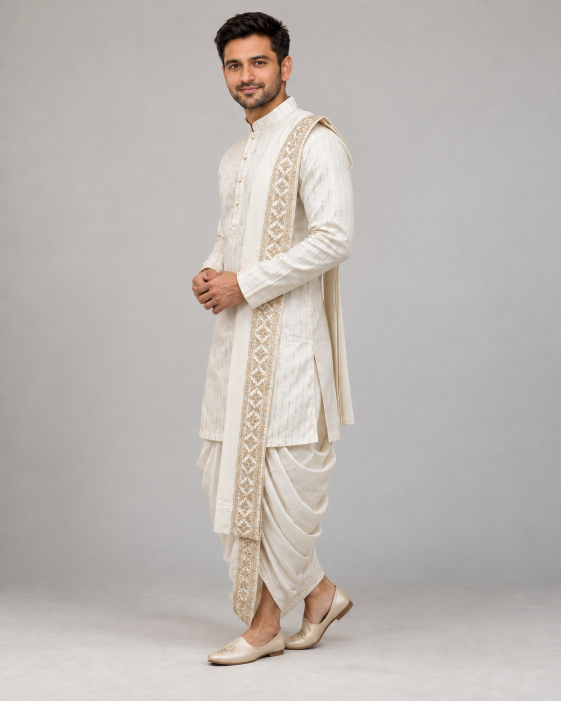 Ivory Embroidered Kurta Pancha Set