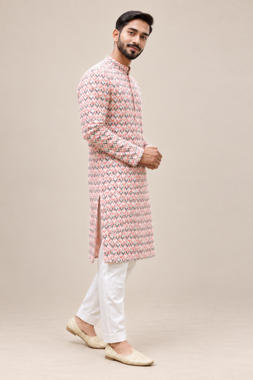 Men’s Printed Designer Kurta – Premium Ethnic Wear for Festive & Wedding Occasions