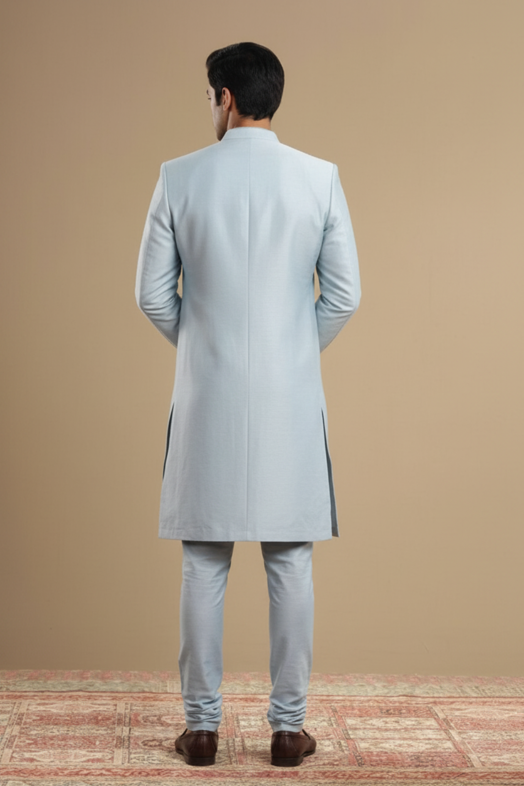Powder Blue Embroidered Indowestern for Men – Wedding & Festive Wear