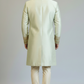 Mint Green Embroidered Sherwani for Men with Gold Zari Border Work – Luxury Wedding & Reception Wear