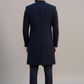 Luxury Navy Blue Asymmetric Indo-Western Outfit for Men