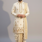 Ivory Pattu Pancha with Elephant & Floral Zari Embroidery – Traditional South Indian Wedding Groom Outfit