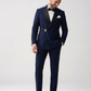 Men’s Navy Blue Double-Breasted Tuxedo with Gold Buckle