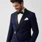 Men’s Navy Blue Double-Breasted Tuxedo with Gold Buckle