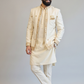 Ivory Embroidered Indo-Western Sherwani Set for Men | Premium Wedding & Reception Wear