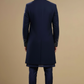 Men’s Navy Blue Embroidered Sherwani Kurta Set
