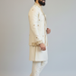 Ivory Embroidered Indo-Western Sherwani Set for Men | Premium Wedding & Reception Wear
