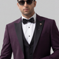 Royal Plum 3-Piece Tuxedo Suit for Men – Slim Fit Black Lapel Wedding & Evening Wear
