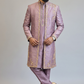 Dusty Lavender Embroidered Indo-Western Sherwani Set for Men | Designer Wedding Wear