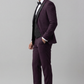 Royal Plum 3-Piece Tuxedo Suit for Men – Slim Fit Black Lapel Wedding & Evening Wear
