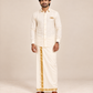 Ivory Cream Full Sleeve Embroidered Shirt (Traditional Elegance)