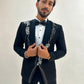 Abstract  Floral embroidered Black Tuxedo with trouser