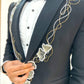 Abstract  Floral embroidered Black Tuxedo with trouser