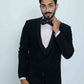 Black Self beaded embroidered tuxedo with trouser