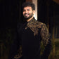 Black Velvet Eagle Embroidered Jodhpuri