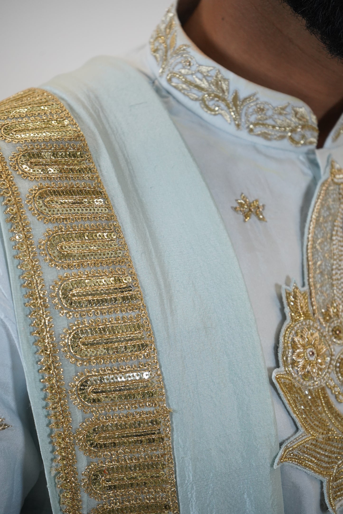 Vaikunta Blue Pattu Pancha Set