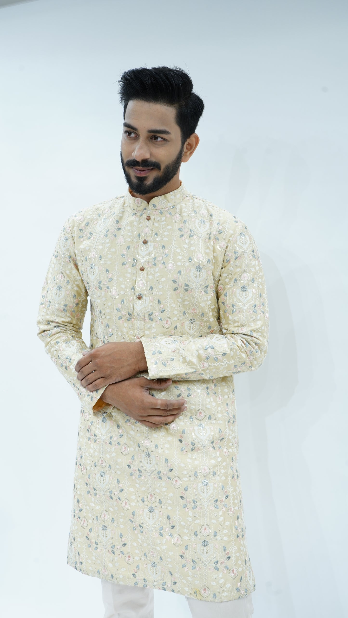 Multi-Colored Machine embroided kurta