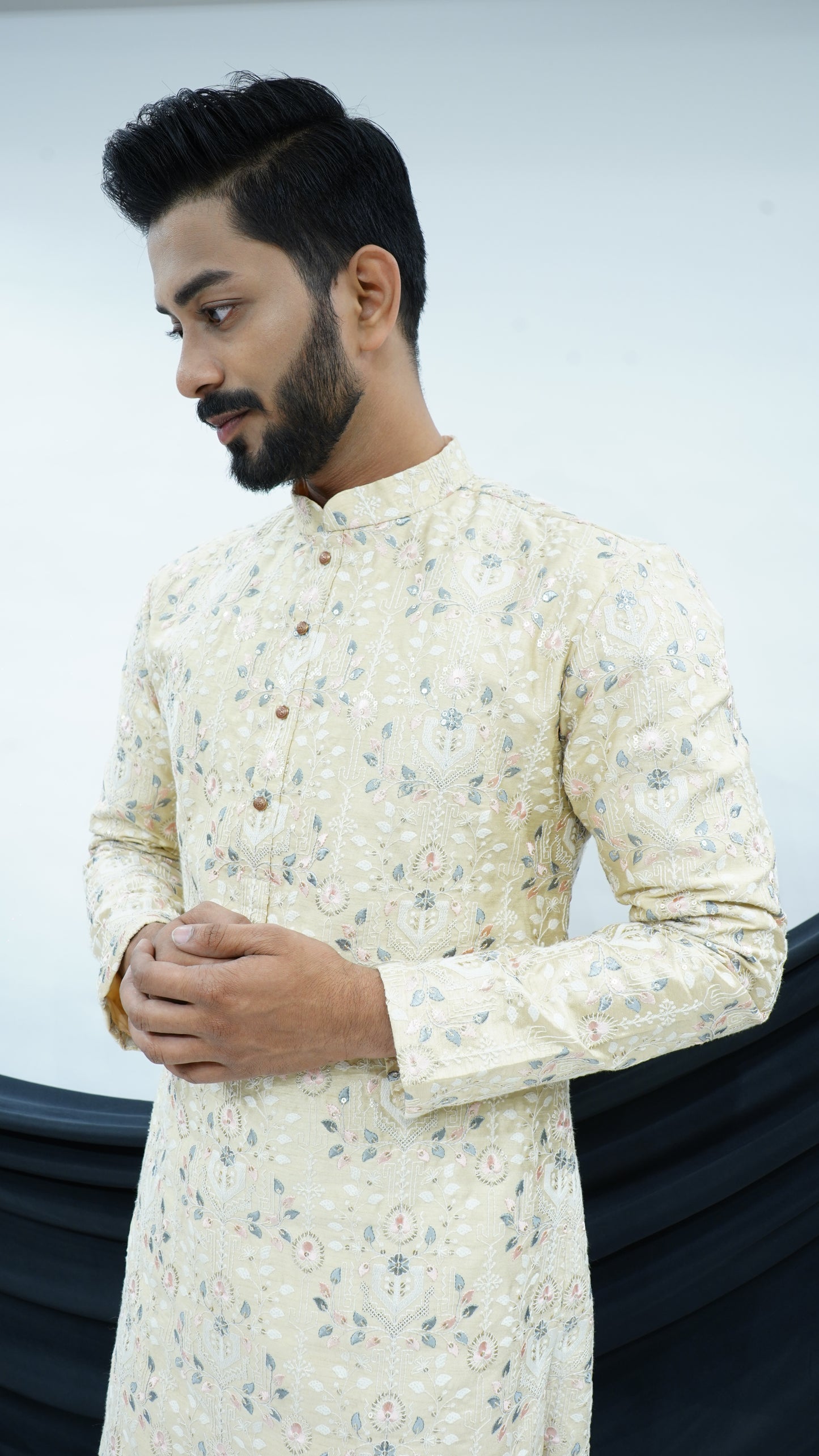 Multi-Colored Machine embroided kurta