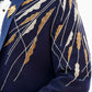 Diagonal embroided ink blue tuxedo with trouser