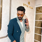 Dual tone patterned double breasted suit