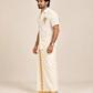 Ivory Gold Border ganesha  Pattu shirt (Royal Heritage)