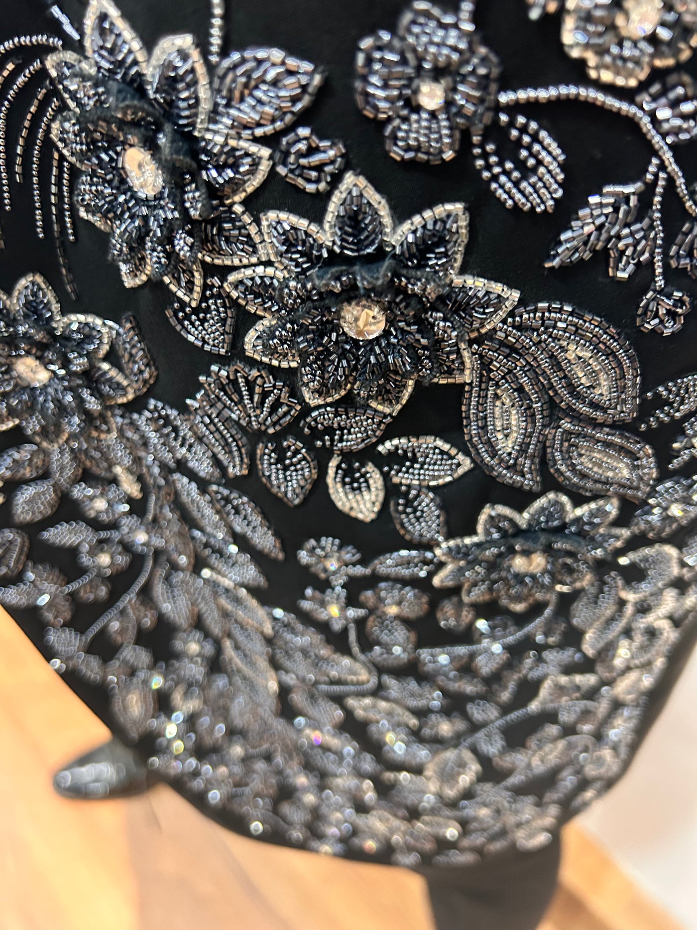 Black Floral embroidered Tuxedo with Trousers