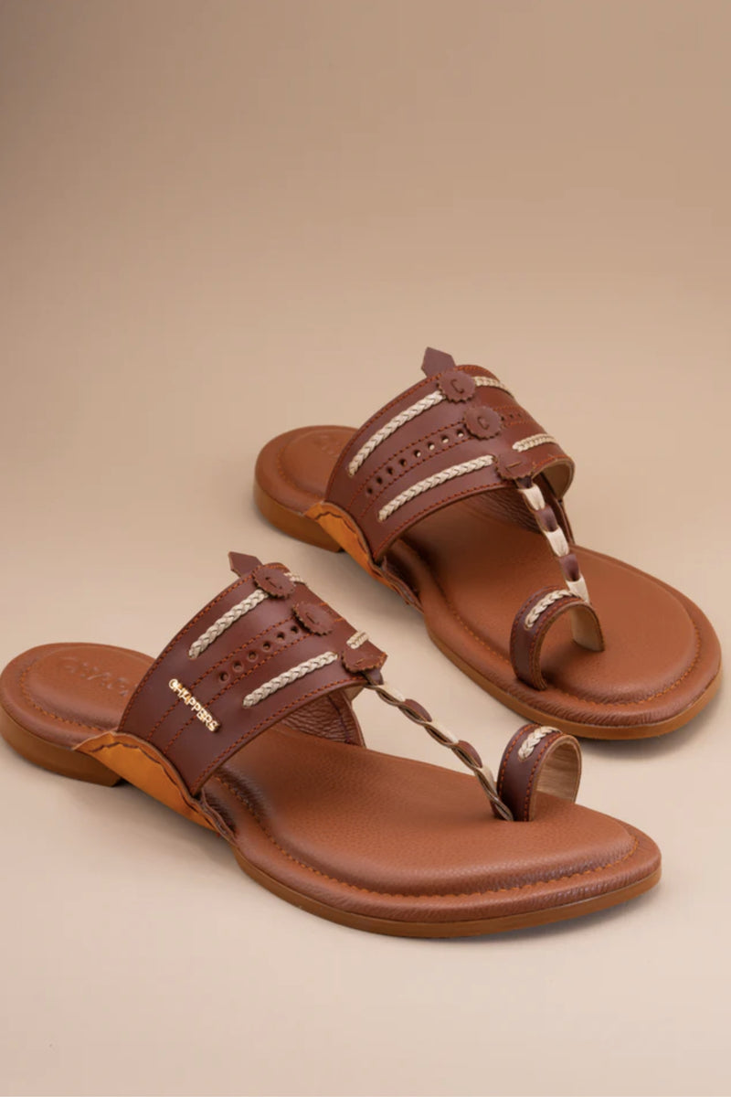 Brown Handmade Leather Kolhs (Kolhapuri sandals)