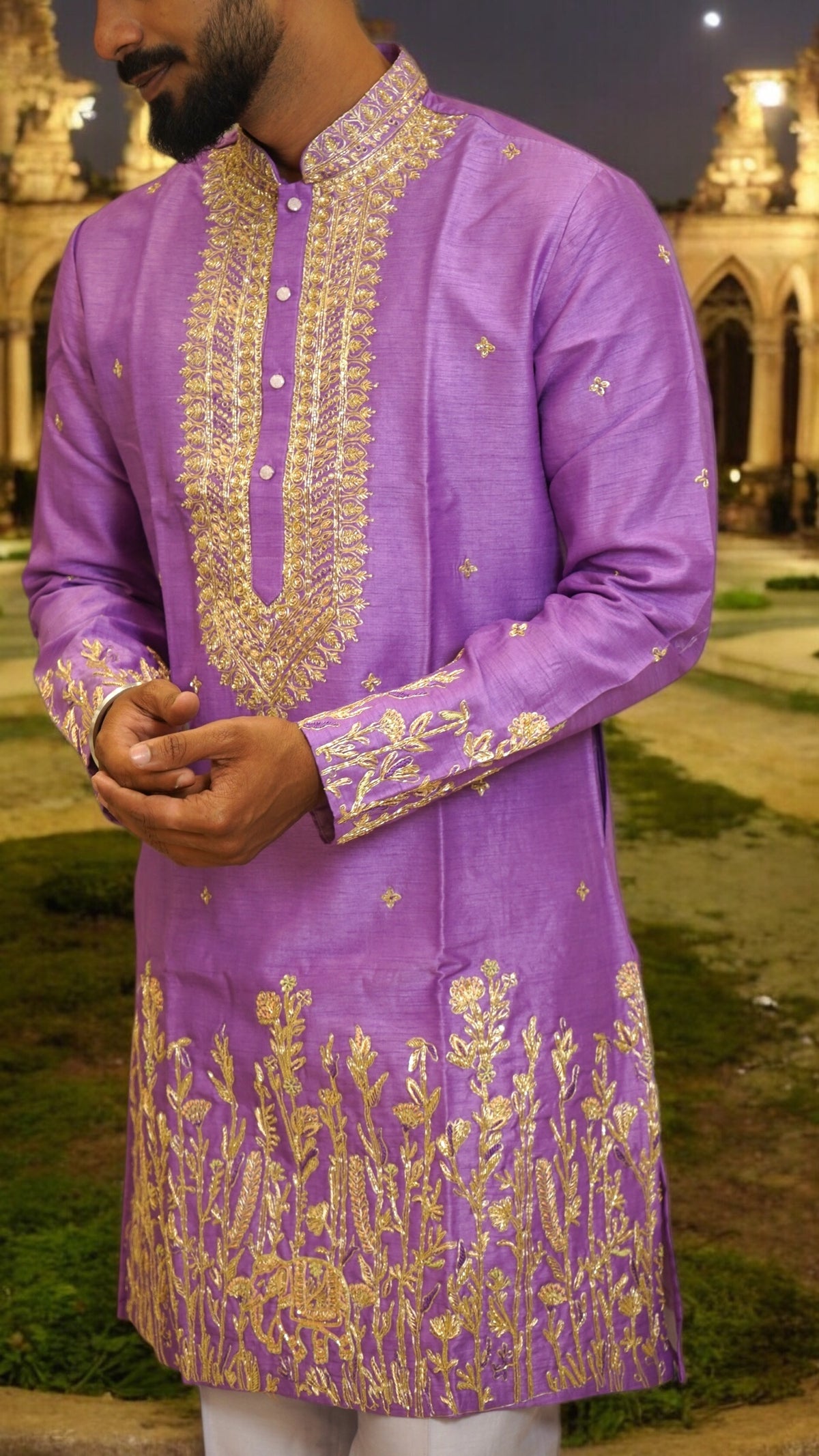 Lavender Royale – Designer Kurta with Pomna Pant