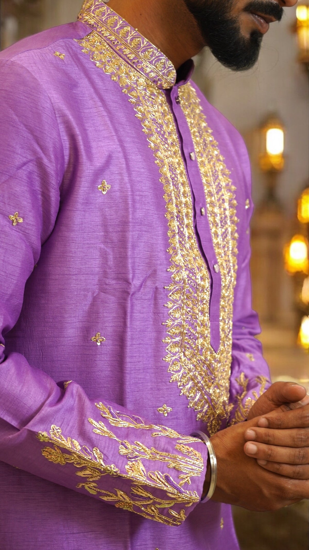 Lavender Royale – Designer Kurta with Pomna Pant