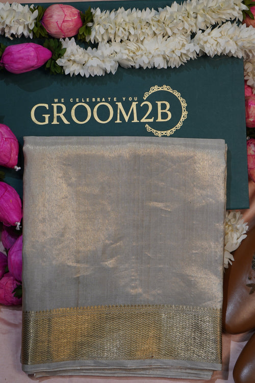 Men’s Kanchi Tissue Pancha Set Dull Champagne Gold