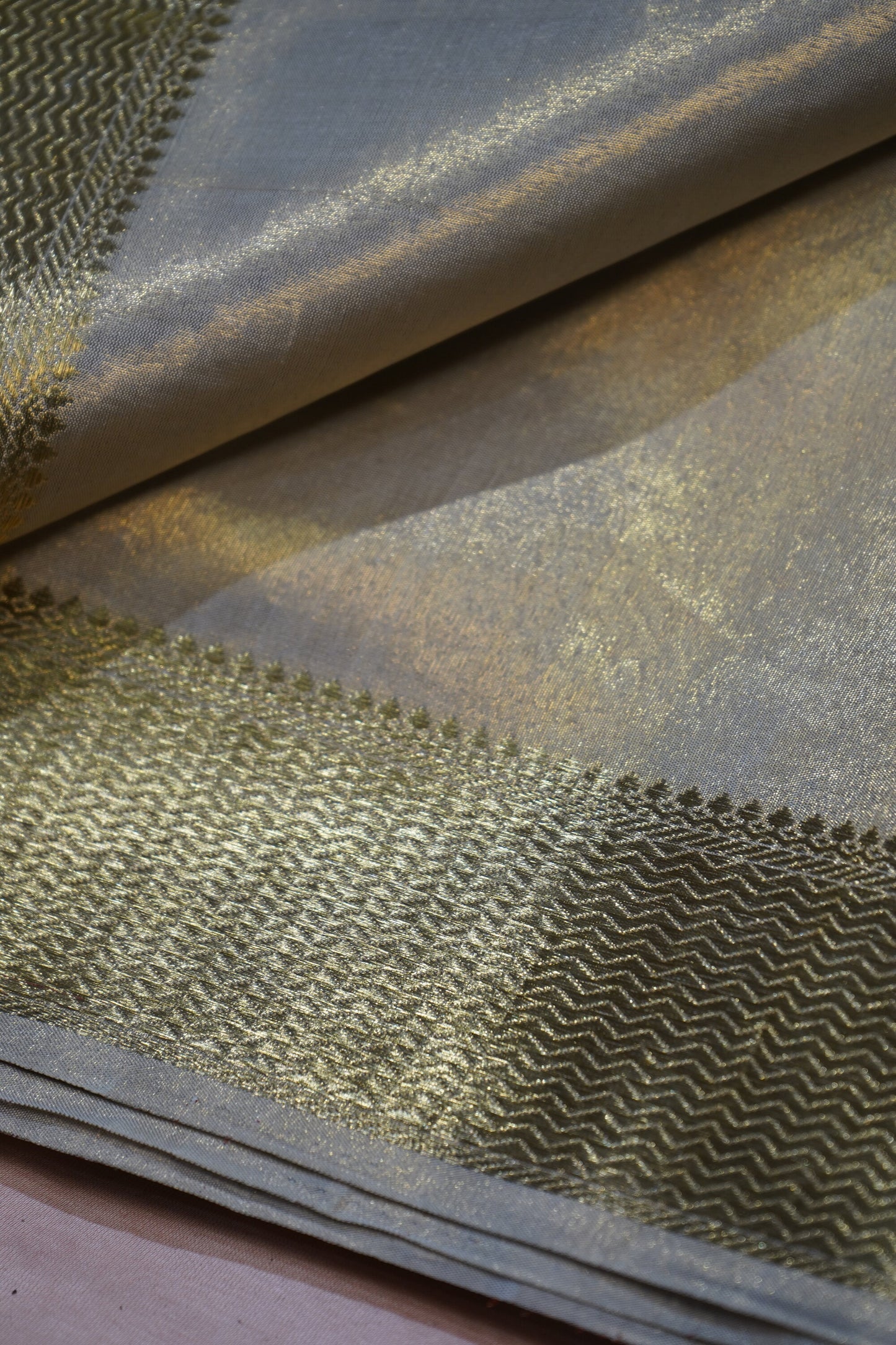Men’s Kanchi Tissue Pancha Set Dull Champagne Gold
